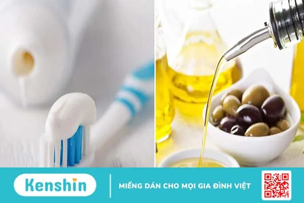 Làm hồng nhũ hoa bằng kem đánh răng và dầu ô liu