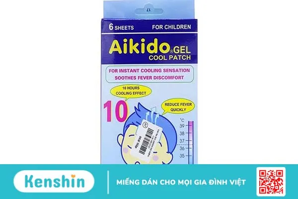 Miếng dán hạ sốt Aikido giúp làm giảm triệu chứng sốt nhanh chóng, làm giảm nhiệt độ tức thì khi nóng sốt, say nắng, đau răng hay đau cơ