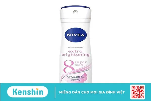 Xịt khử mùi trắng mịn & mờ thâm Nivea Extra Whitening Spray giúp nuôi dưỡng và tăng cường sức đề kháng cho da luôn khỏe mạnh